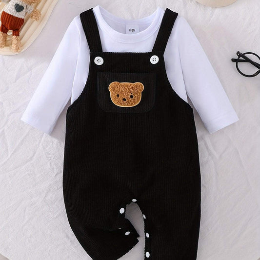 Playful Bears Cozy Baby Suit with Fun Bear Design and Long Sleeves