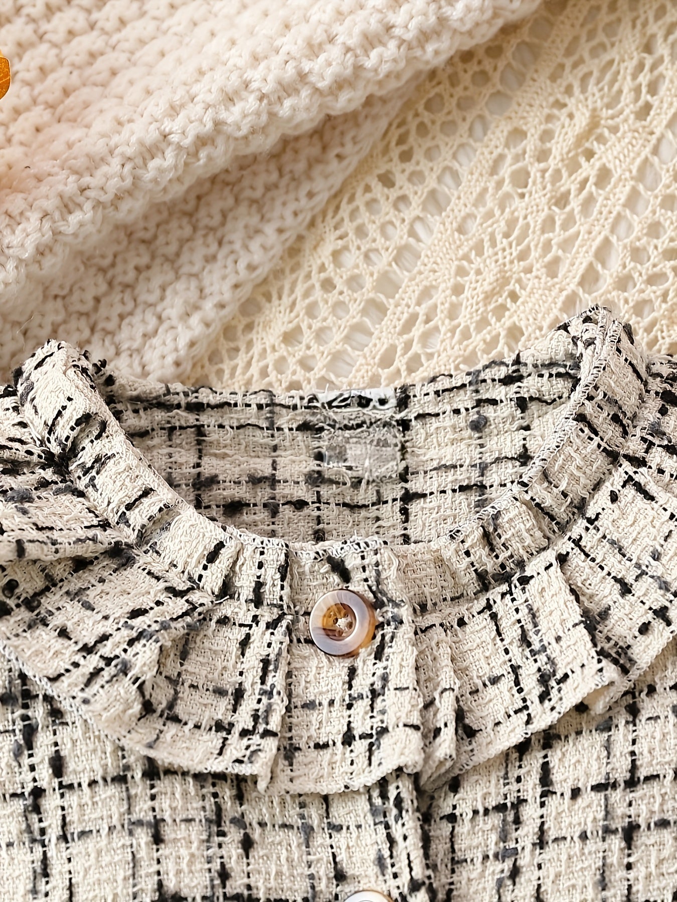 Baby Elegant Bowknot Decor Ruffled Tweed Long Sleeve Dress for Infant and Toddler Girls Daily Wear Holiday Party Gift - BabyHaven