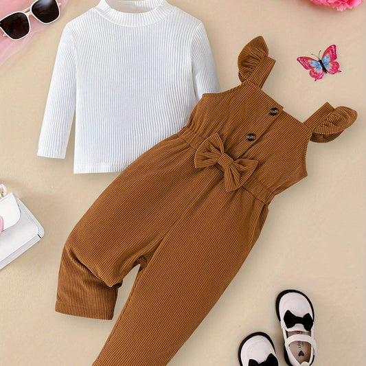 Brown overall paired with a classic white shirt, showcasing earthy charm and style.