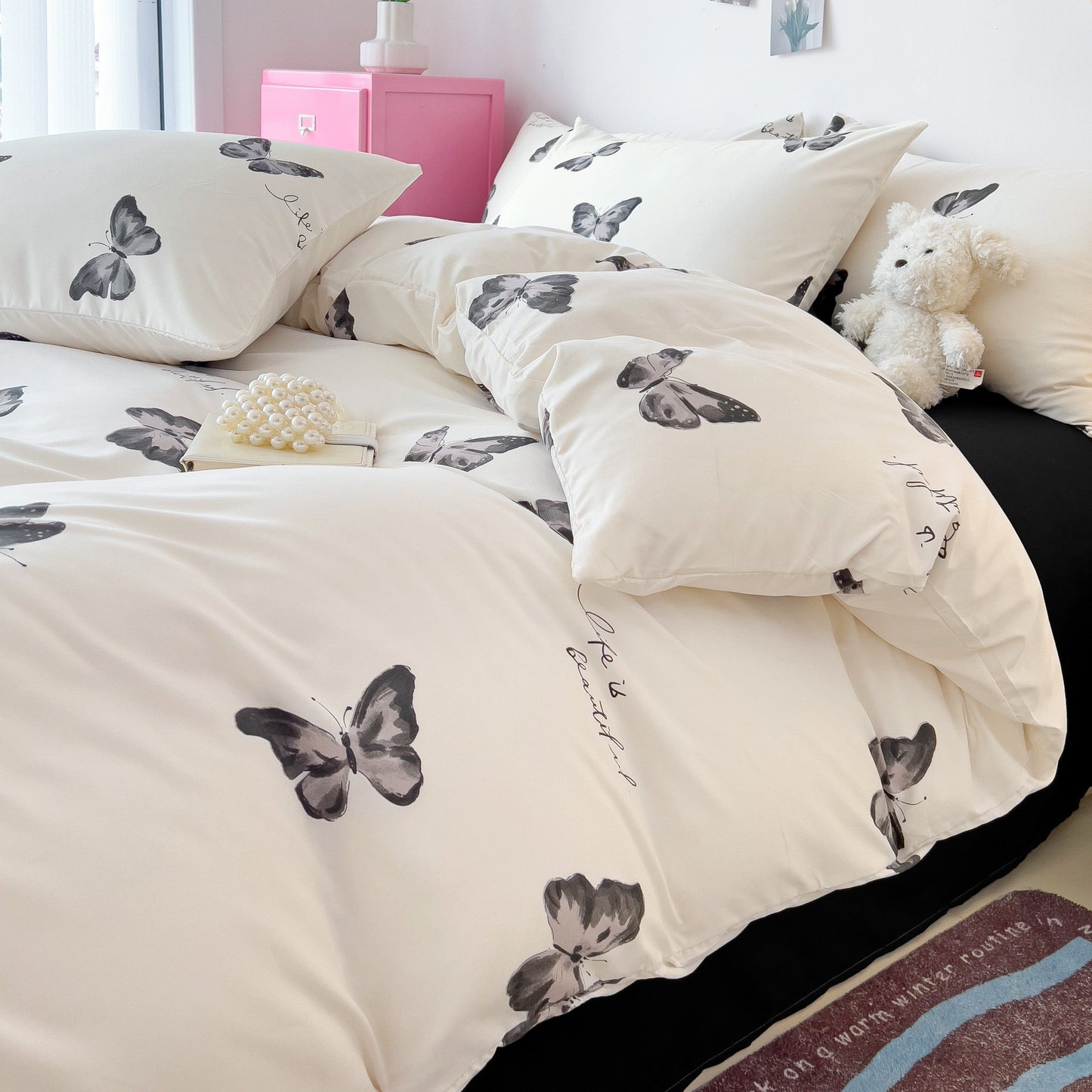 3pcs 100 gr craft black butterfly print soft and skin-friendly