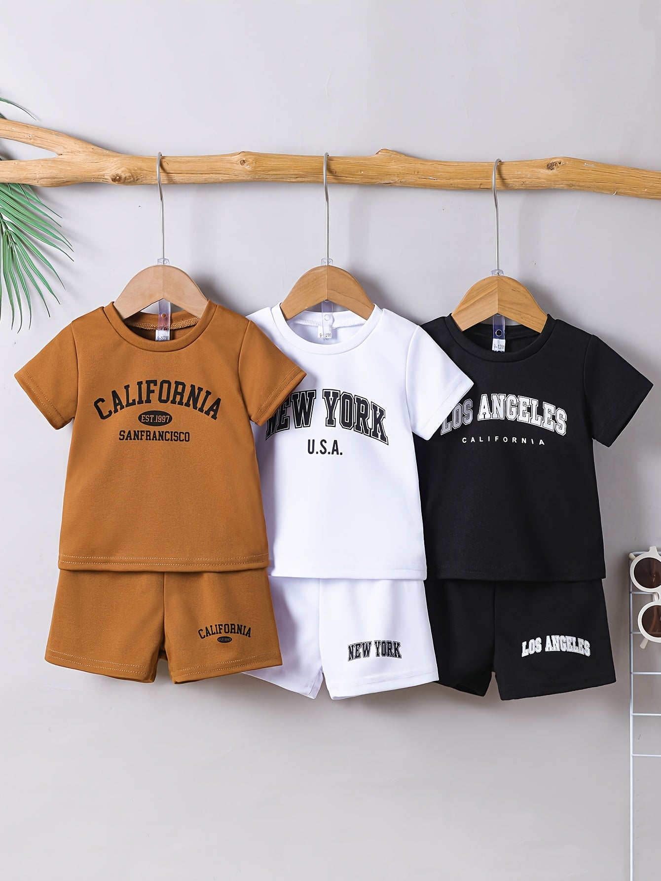 Years Old Multi Piece Comfortable Casual Round Neck Letter Print Short Sleeved T-Shirt and Shorts Set for Outdoor Streetwear - BabyHaven