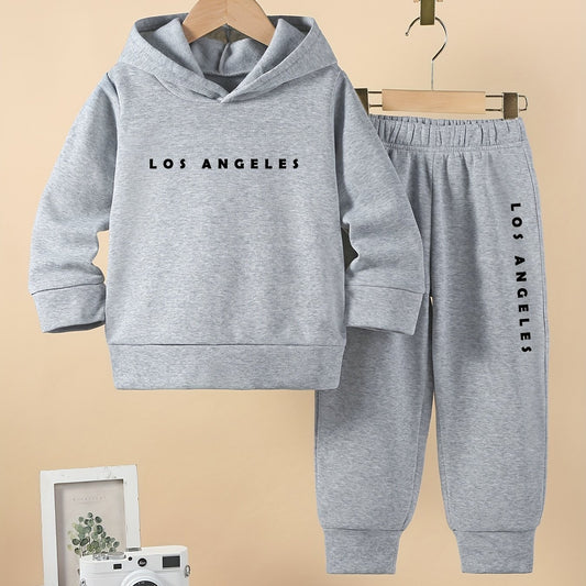 Boys Cozy Fleece Lined Hoodie and Joggers Set with Cartoon Animal Print Casual Machine Washable Outfit for Winter Perfect for Outdoor - BabyHaven