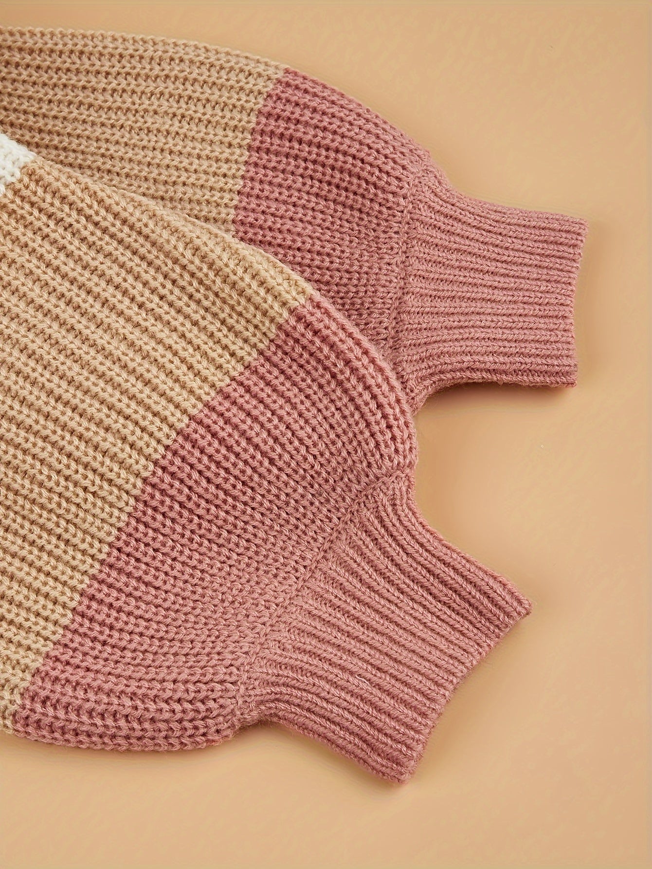 Cozy Striped Sweater in Pink, White, and Brown Fashion