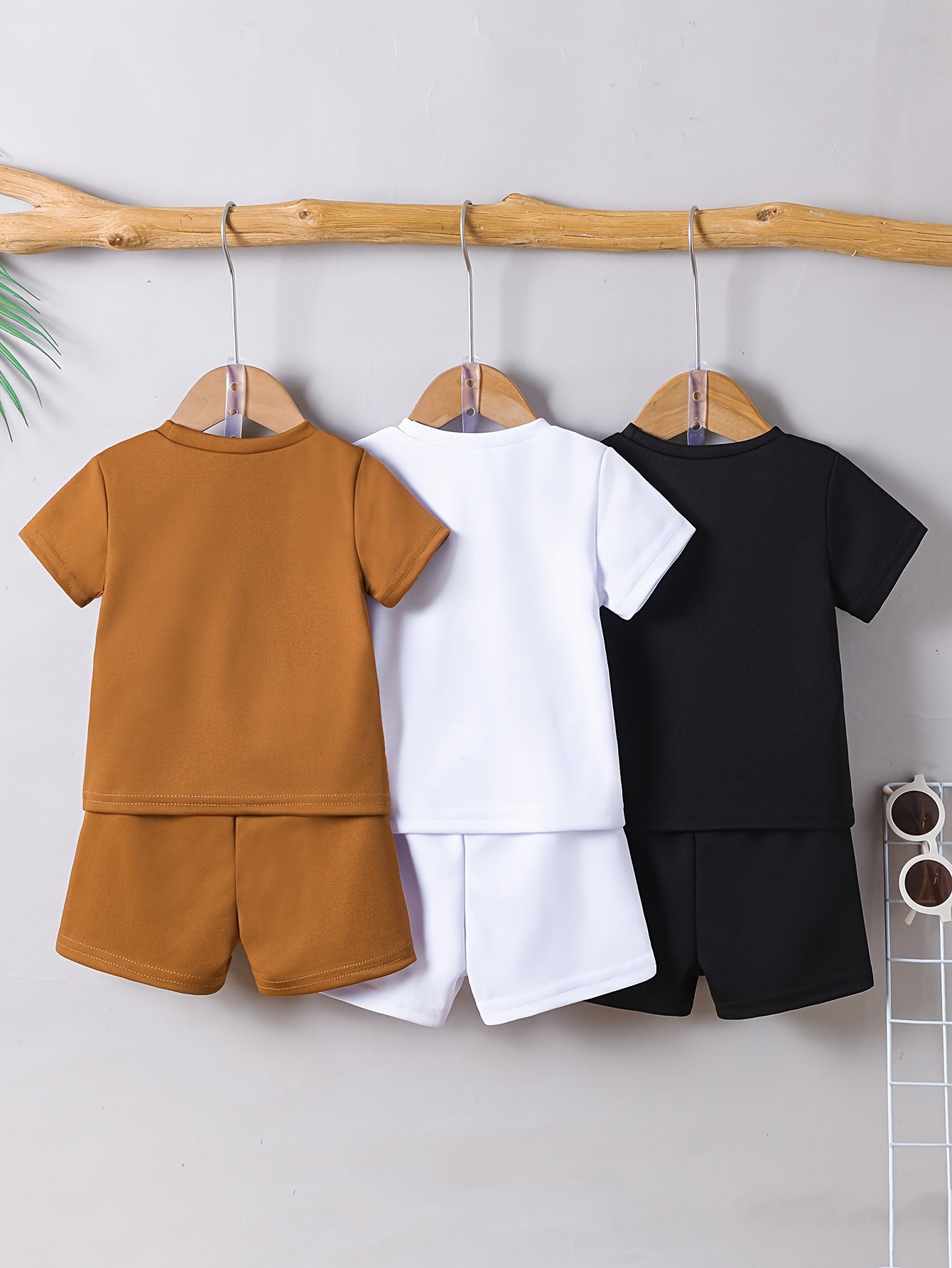 Years Old Multi Piece Comfortable Casual Round Neck Letter Print Short Sleeved T-Shirt and Shorts Set for Outdoor Streetwear - BabyHaven