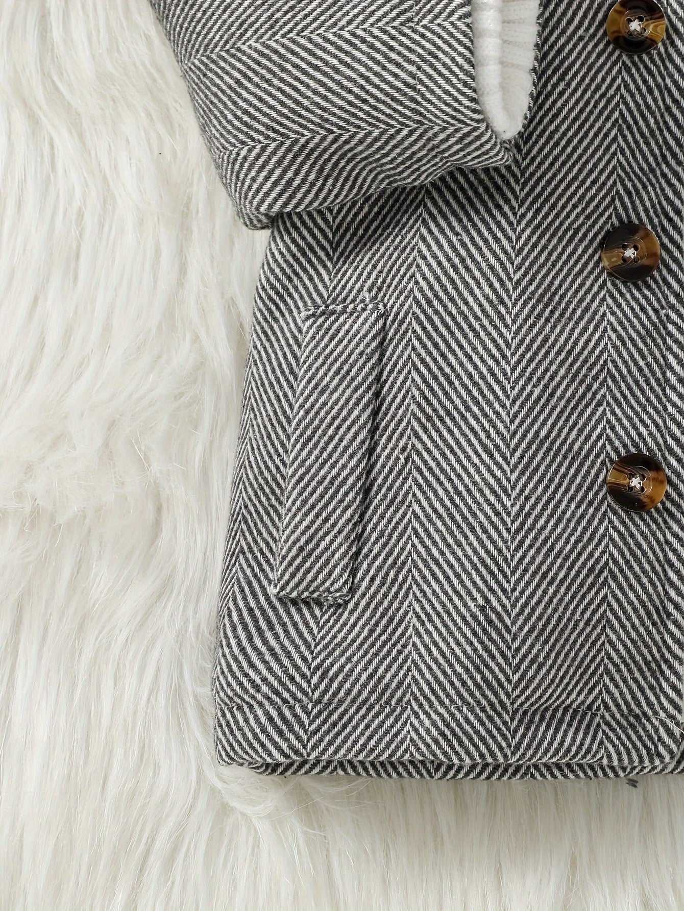 Stylish Jacket With Striped Wool Design For Kids Winter Coat - BabyHaven