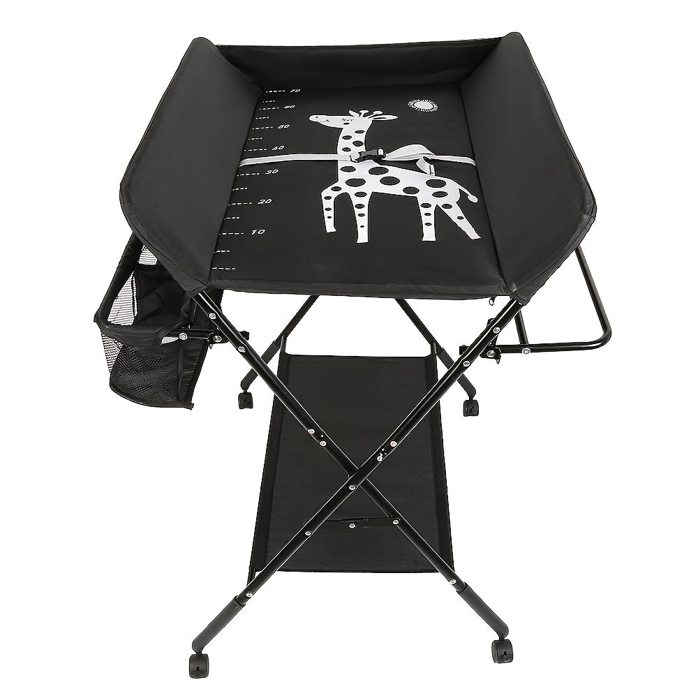 Adjustable Changing Table With Storage Basket And Wheels - BabyHaven