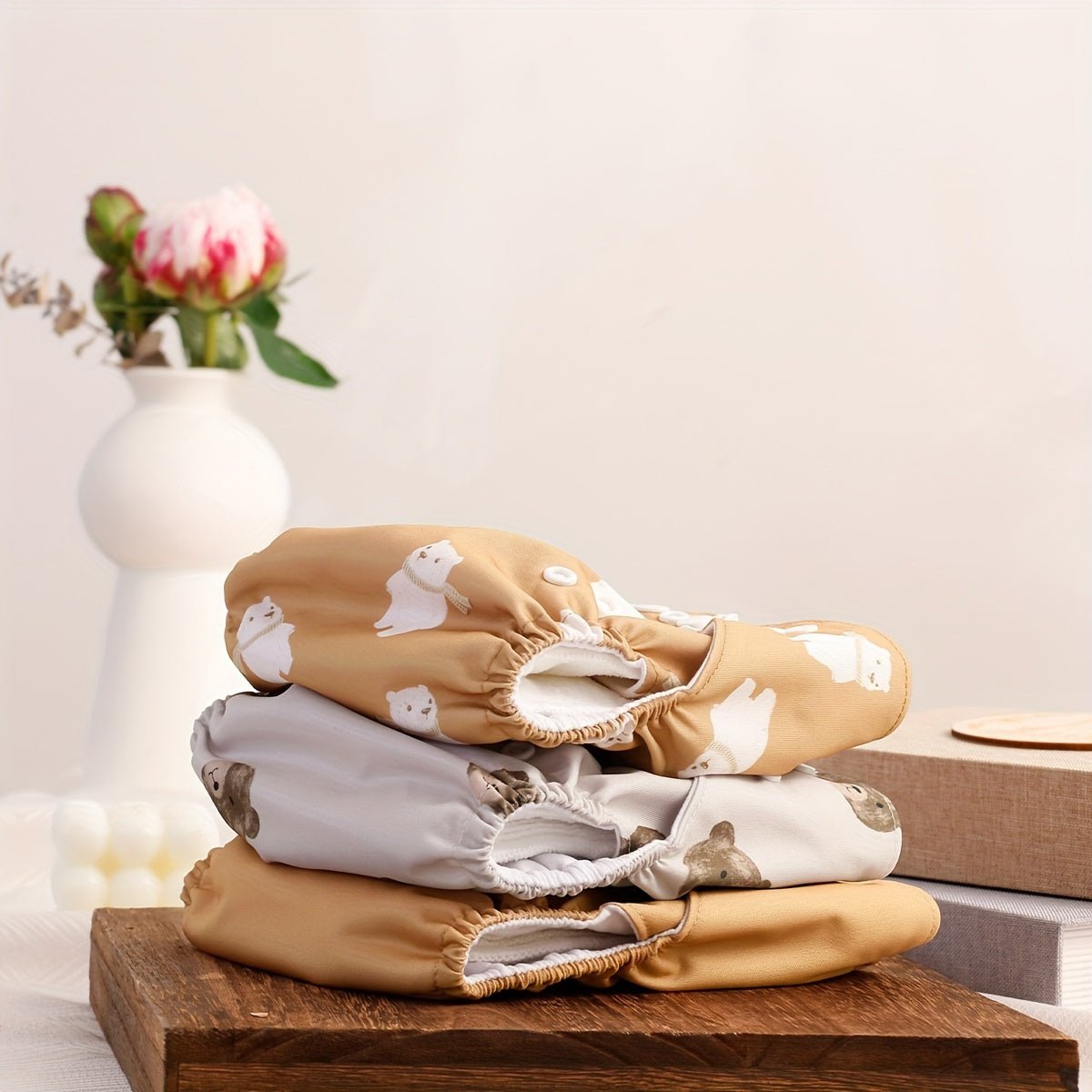 Happy Flute 3pcs Soft Suede Cloth Diapers with Pockets - BabyHaven