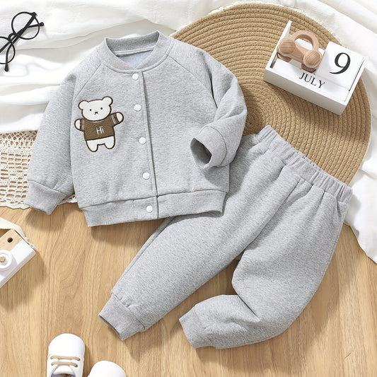 2pcs Baby Boy's Varsity Jacket & Pants Set for Kids Style - BabyHaven