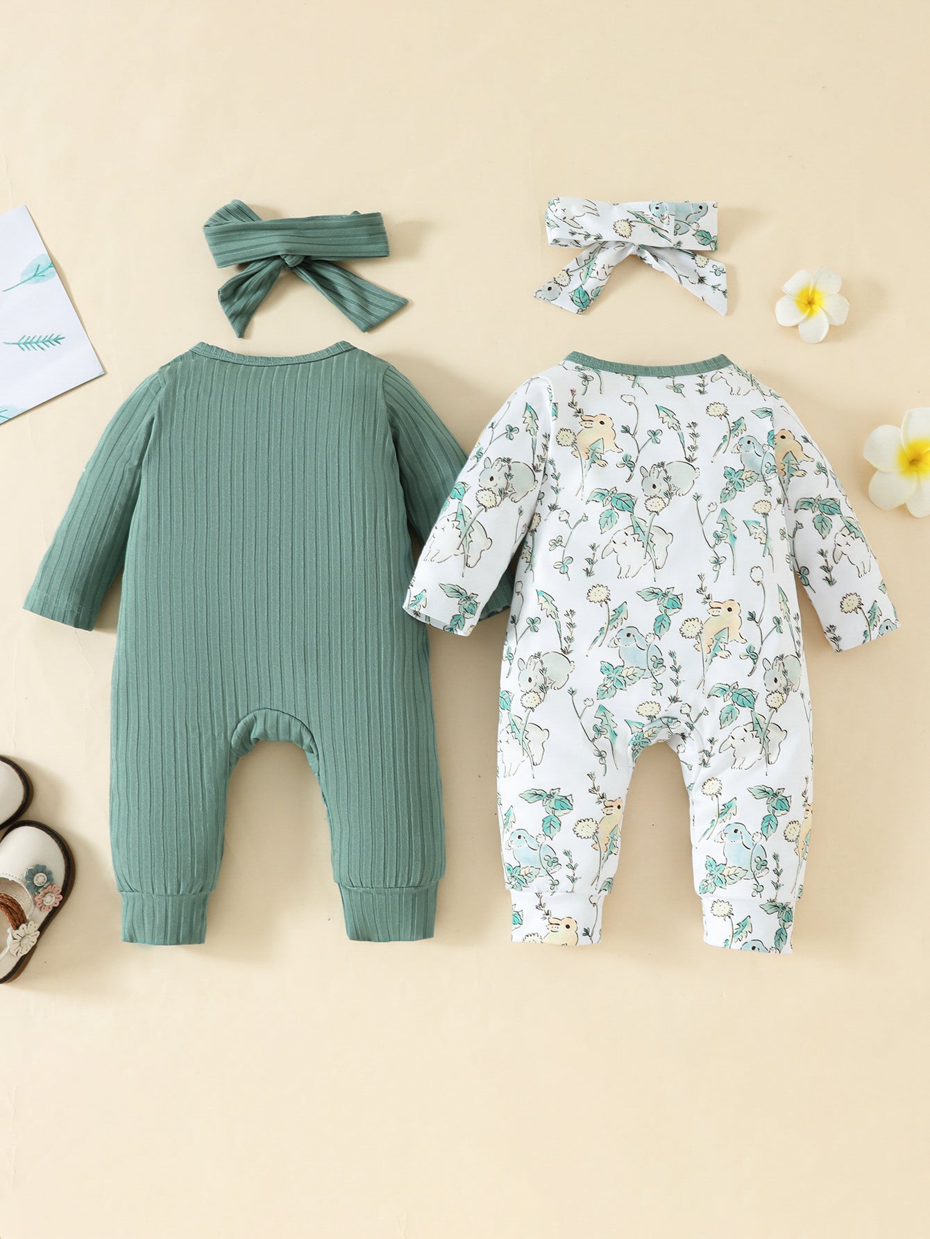 2 Piece Rompers With Headscarf for Baby Girls 0 - 3 Years - BabyHaven