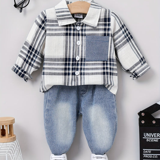Denim Duo: 2-Piece Set For Stylish Boys Under 12
