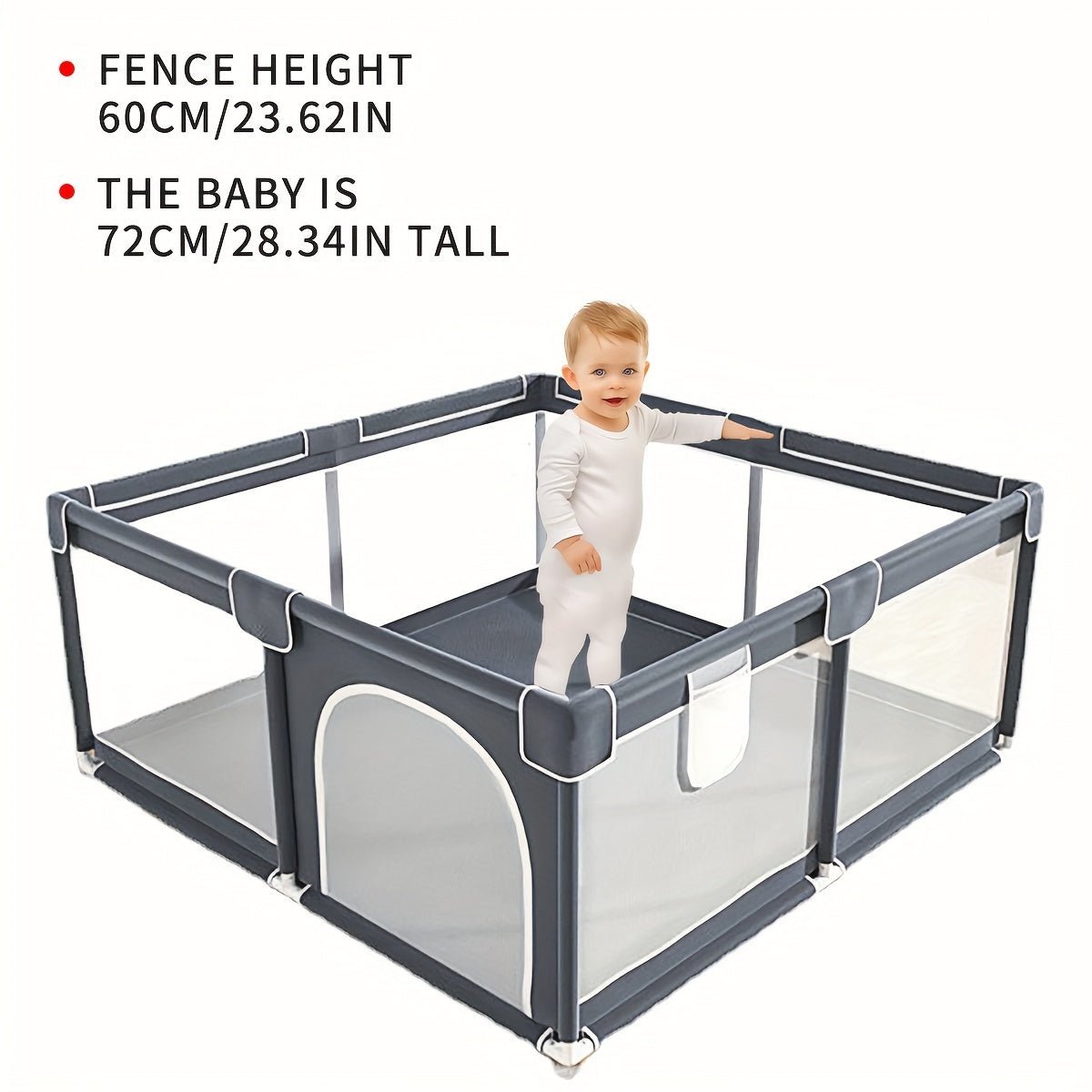 Happy Haven Fence for Safe and Fun Playtime Area 55 - BabyHaven