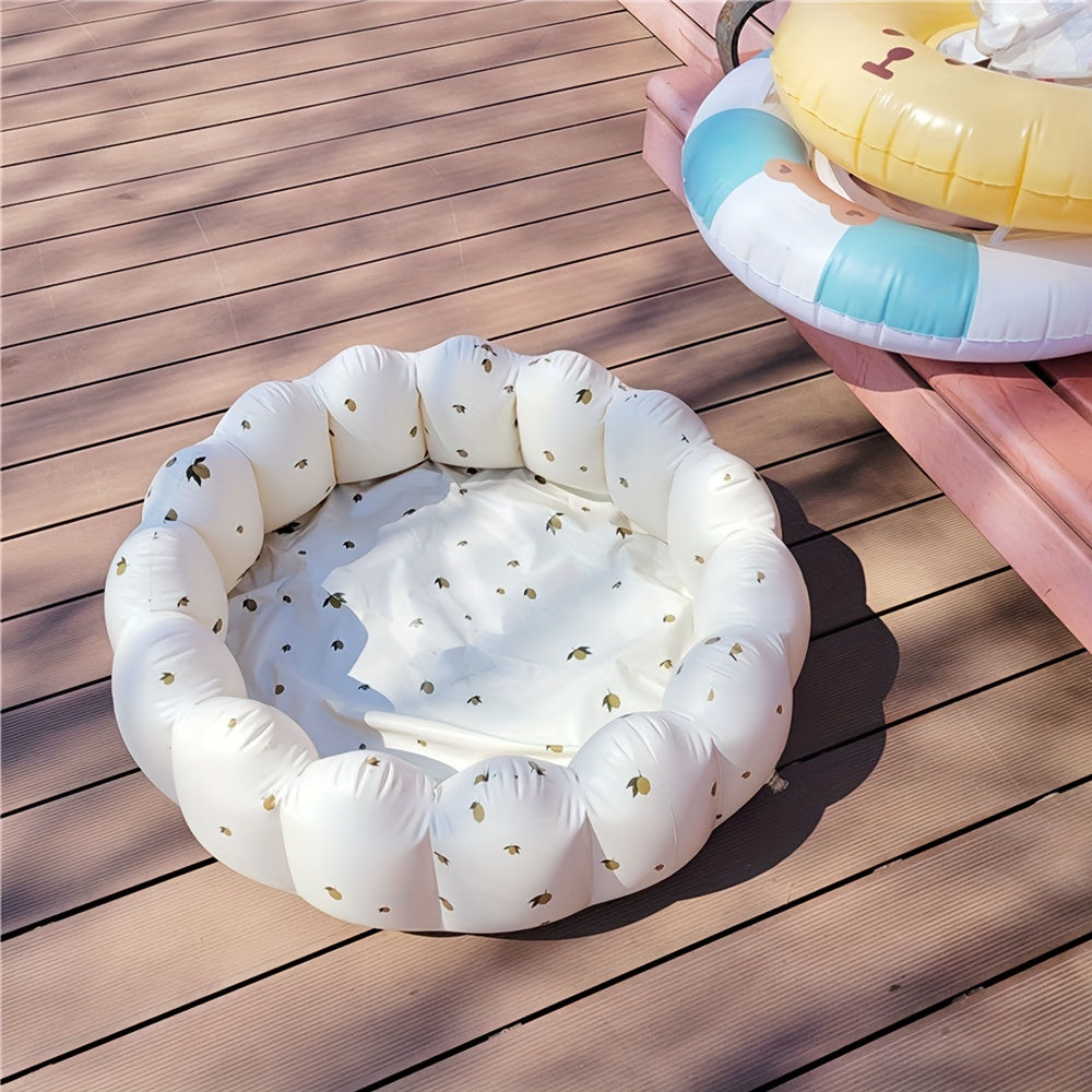 La Dearchuu Portable Youngsters Swimming Pool & Bath Tub - Multi-Functional, Foldable Design for Indoor/Outdoor Use, Durable PVC, Cream White