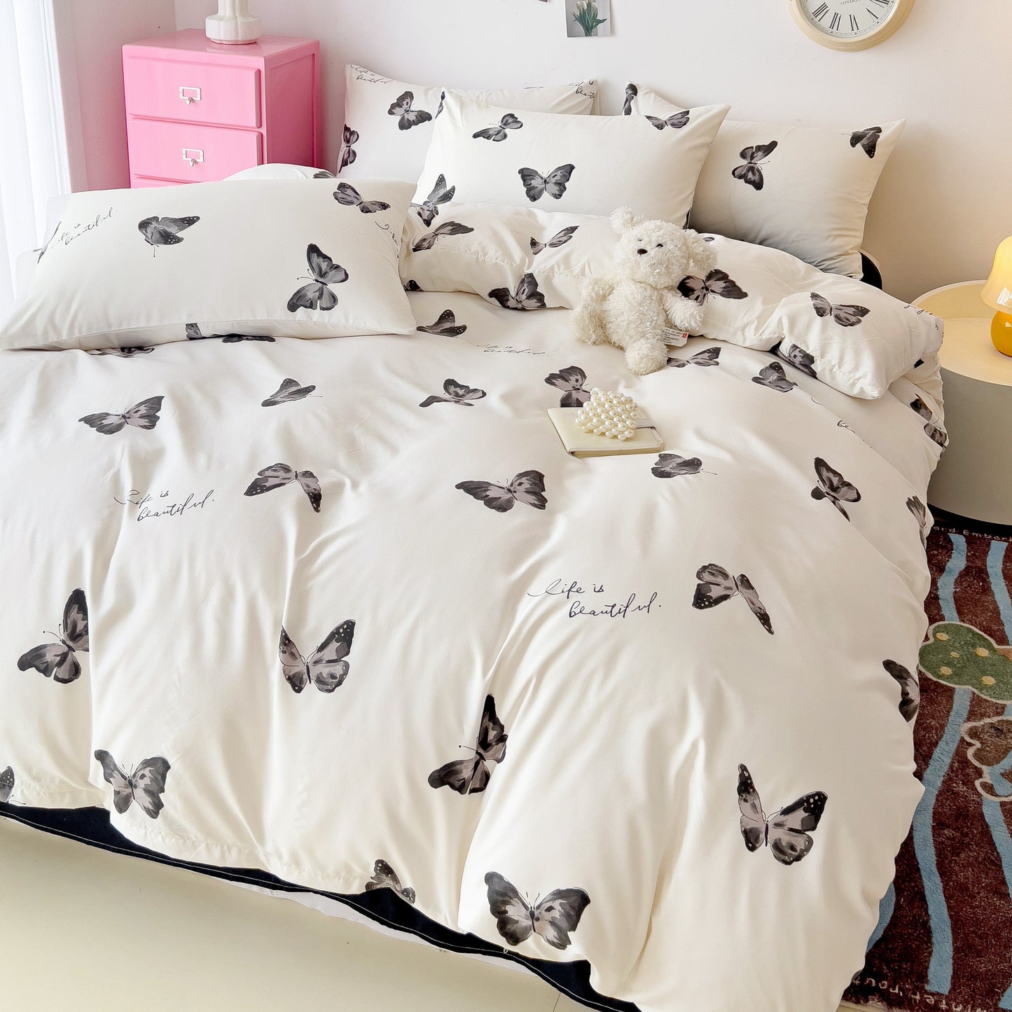 3pcs 100 gr craft black butterfly print soft and skin-friendly