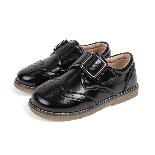 Trendy Preppy Style Solid Color Oxford Shoes For Baby Boys, Lightweight Soft Flat Shoes For All Seasons