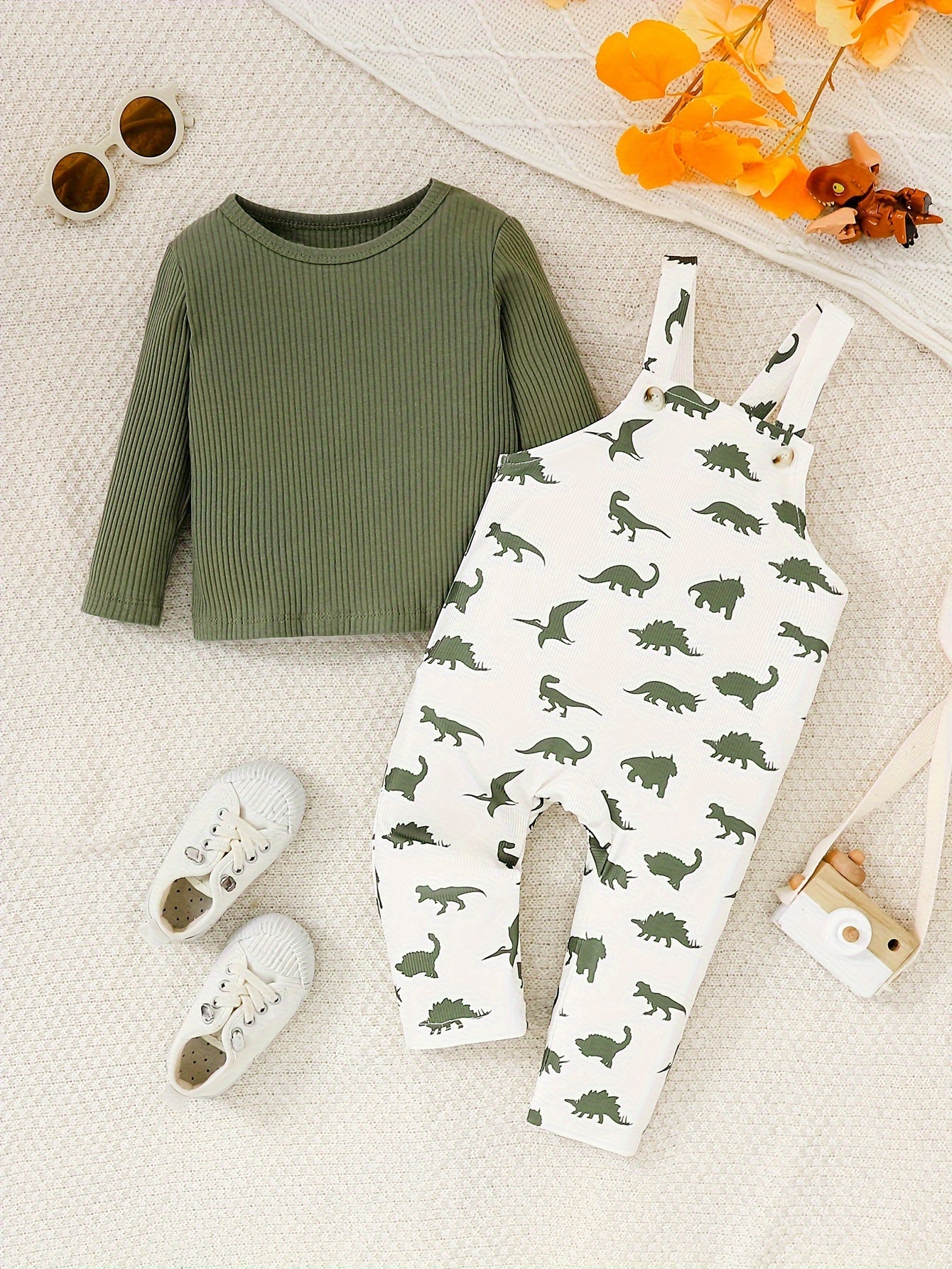Playful Dino - Themed Two - Piece Outfit Roar in Style - BabyHaven