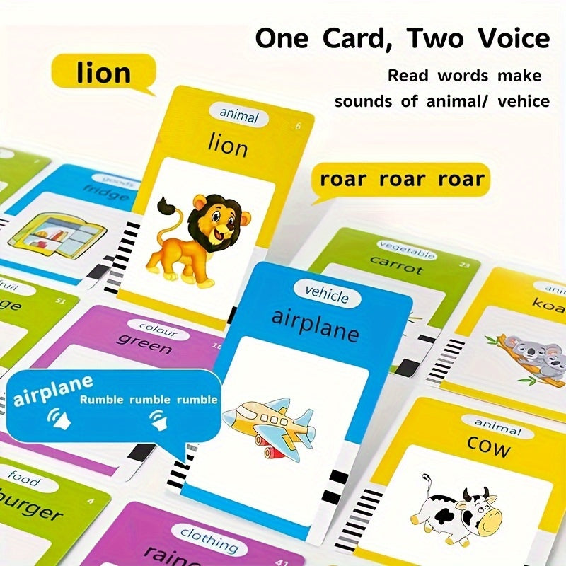 USATDD Flash Cards Learning Toy, Reading Machine with 112pcs Flash Cards, 224 Words, Learning Electronic Toy, And Birthday Gift for Youngsters