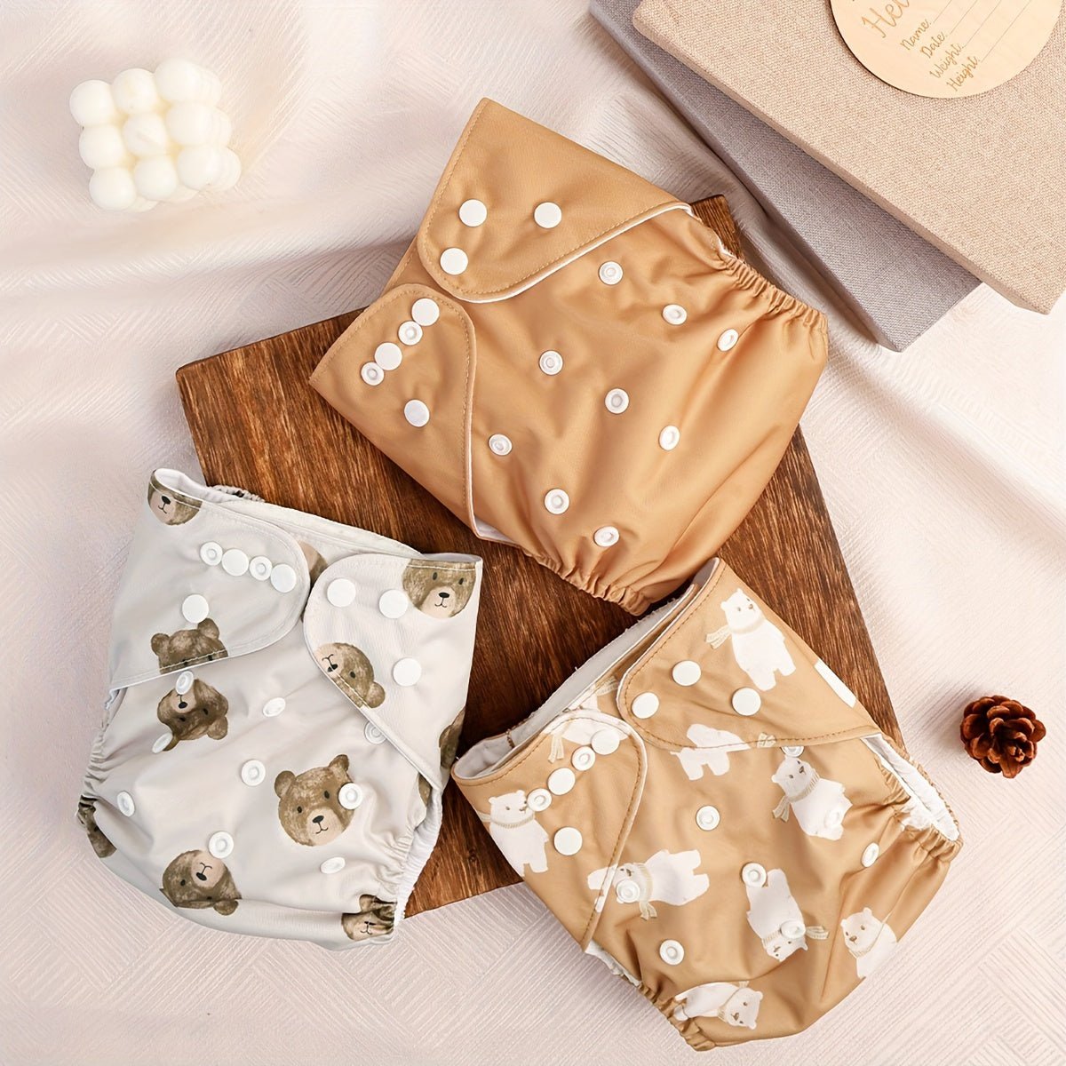 Happy Flute 3pcs Soft Suede Cloth Diapers with Pockets - BabyHaven