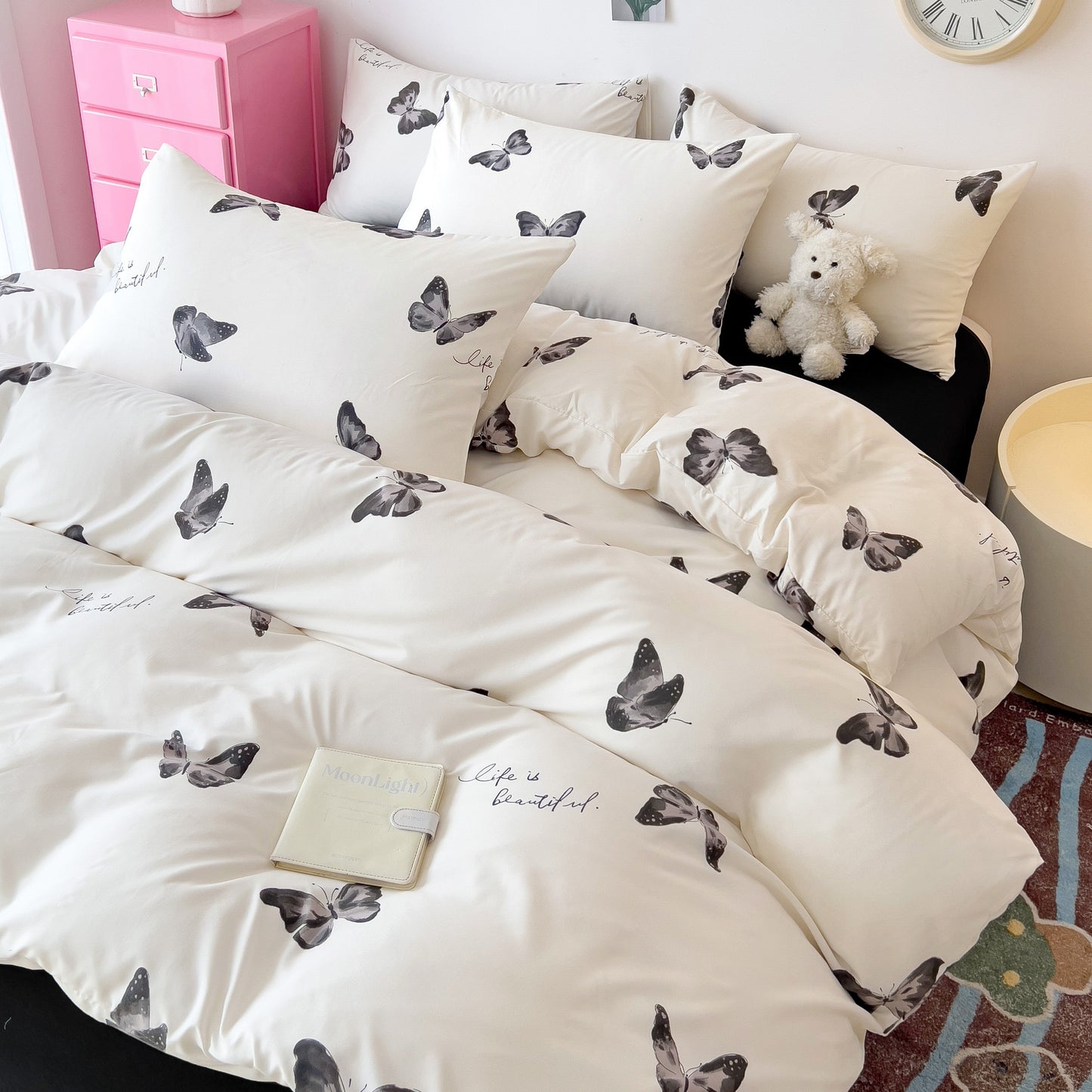 3pcs 100 gr craft black butterfly print soft and skin-friendly