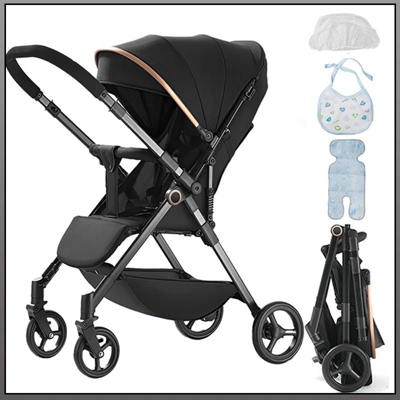 Folk Baby Stroller Luxurious Portable Baby Carriage Fold Pram - BabyHaven