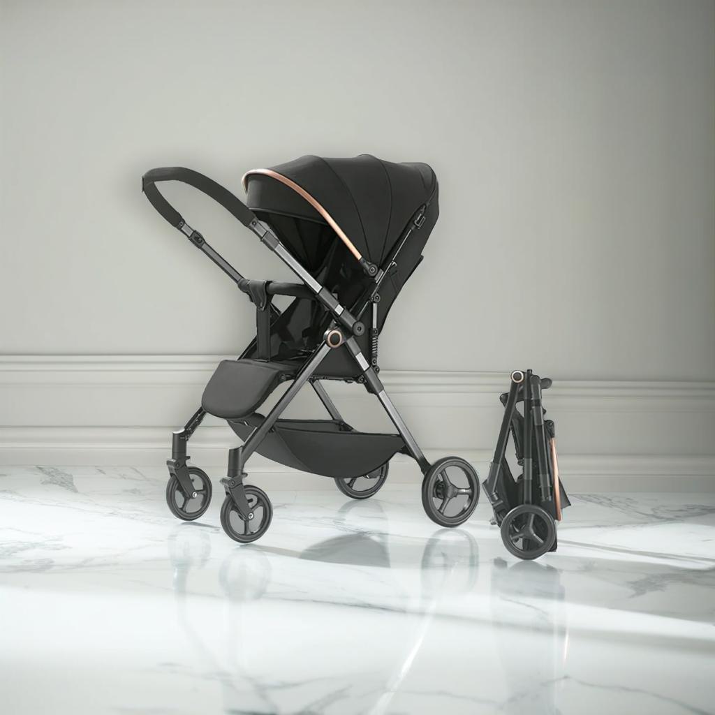 Folk Baby Stroller Luxurious Portable Baby Carriage Fold Pram - BabyHaven