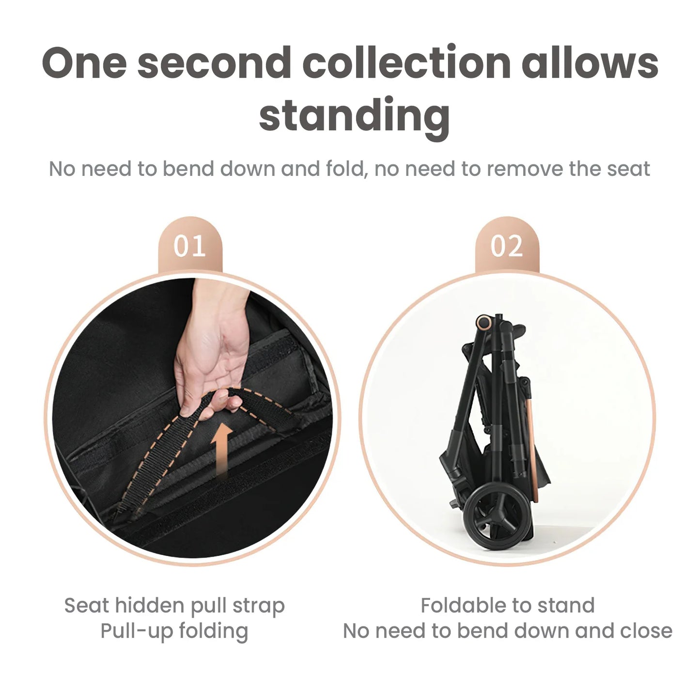 Folk Baby Stroller Luxurious Portable Baby Carriage Fold Pram - BabyHaven