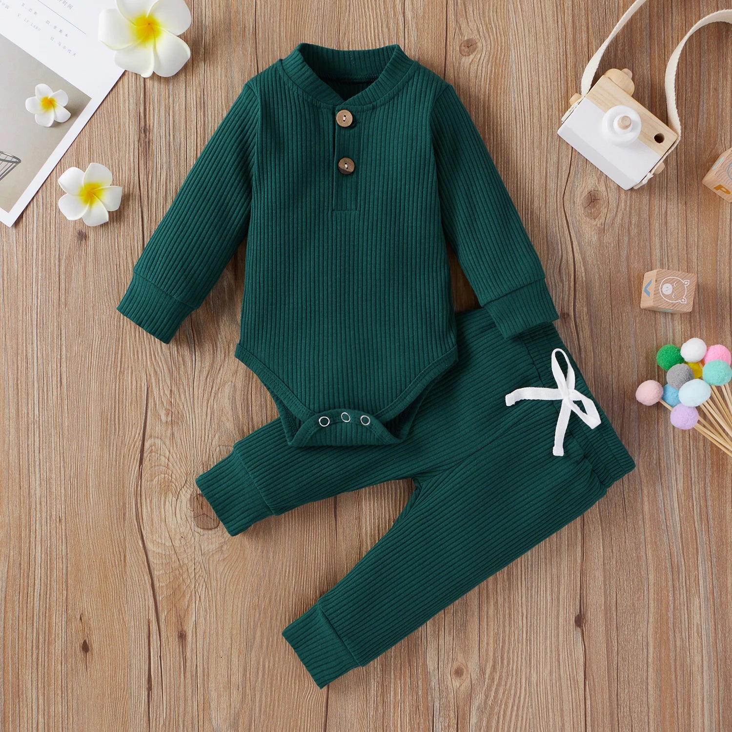 16 Colors Baby Solid Knit Sets Newborn Infant Outfit 0 - 24M - BabyHaven
