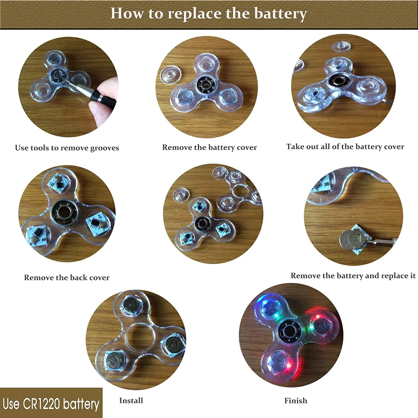 LED Light Up Fidget Spinner Luminous Finger Toy for Stress Relief - BabyHaven
