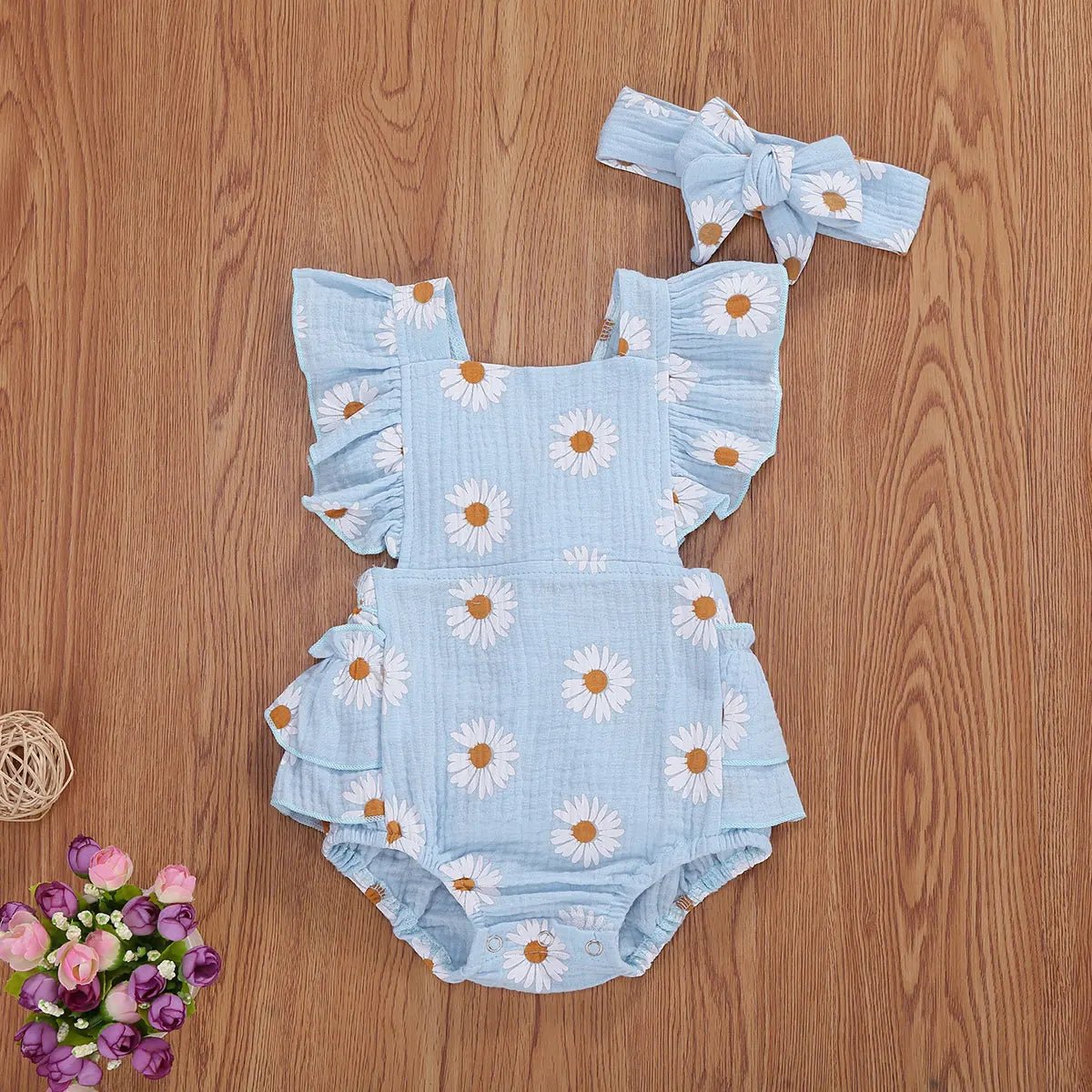 Cute Newborn Baby Girls Daisy Romper Ruffles Summer Clothing - BabyHaven