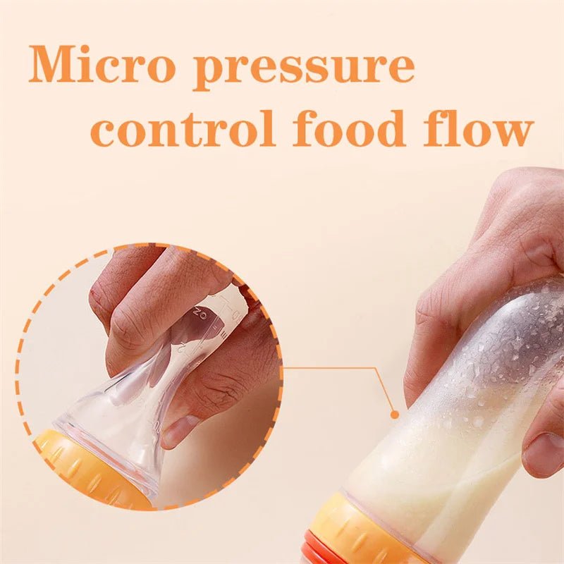 Safe Useful Silicone Baby Bottle With Spoon For Feeding - BabyHaven