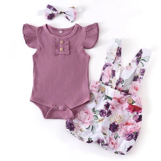 Newborn Baby Girl Clothes Summer 3Pcs Outfit Set Fashion - BabyHaven