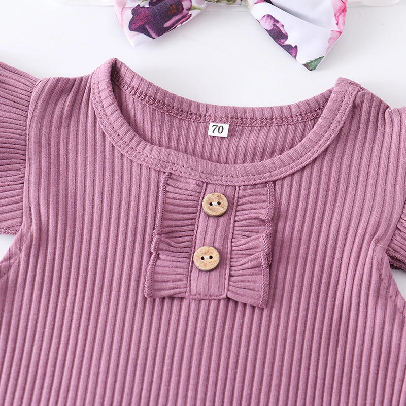 Newborn Baby Girl Clothes Summer 3Pcs Outfit Set Fashion