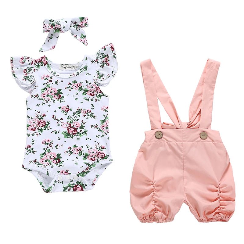 Newborn Baby Girl Clothes Summer 3Pcs Outfit Set Fashion - BabyHaven