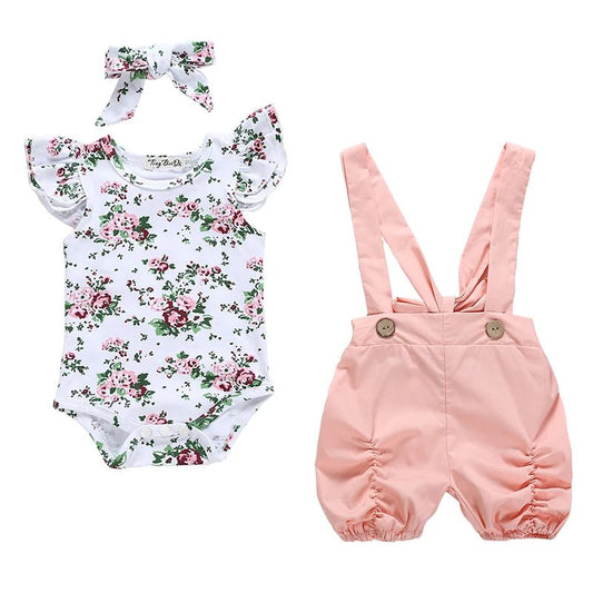 Newborn Baby Girl Clothes Summer 3Pcs Outfit Set Fashion - BabyHaven