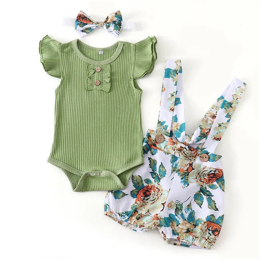 Newborn Baby Girl Clothes Summer 3Pcs Outfit Set Fashion - BabyHaven