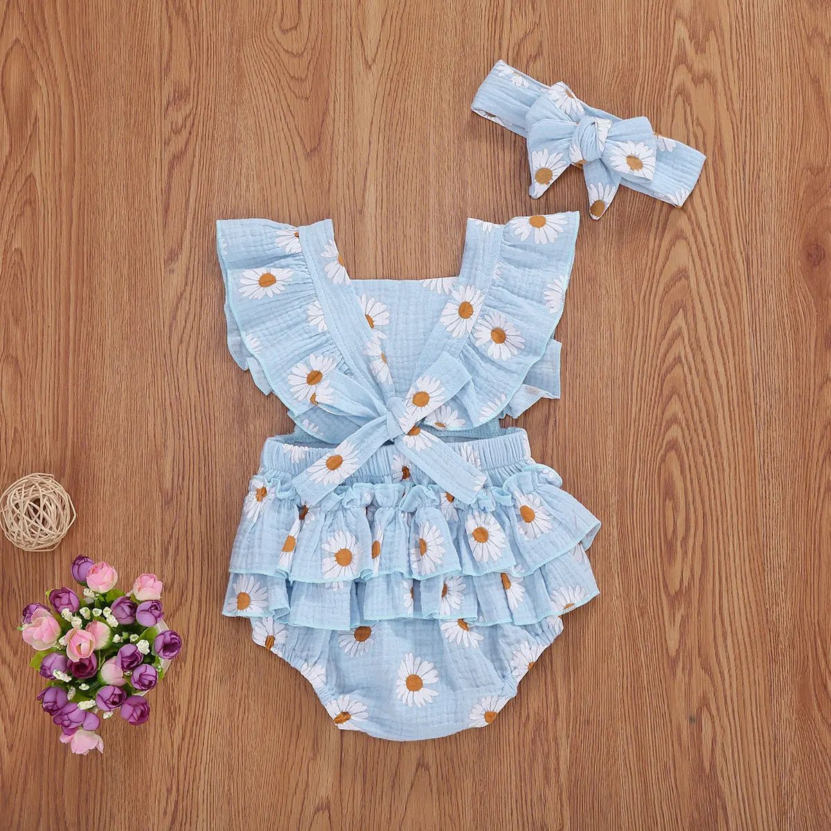 Cute Newborn Baby Girls Daisy Romper Ruffles Summer Clothing - BabyHaven