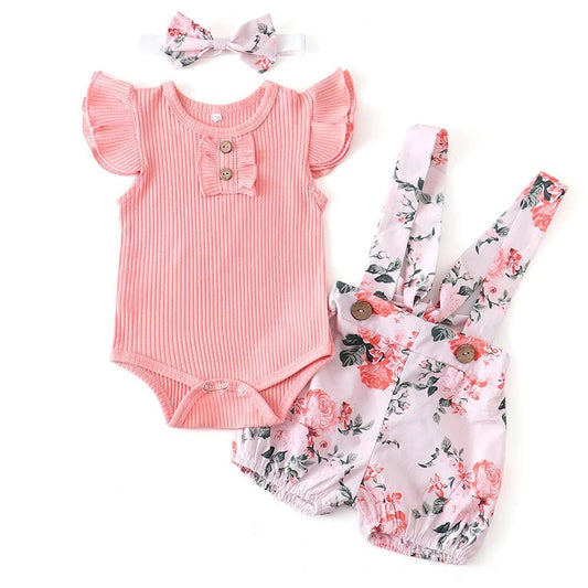 Newborn Baby Girl Clothes Summer 3Pcs Outfit Set Fashion - BabyHaven