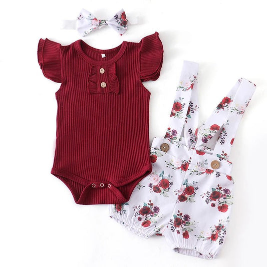Newborn Baby Girl Clothes Summer 3Pcs Outfit Set Fashion - BabyHaven