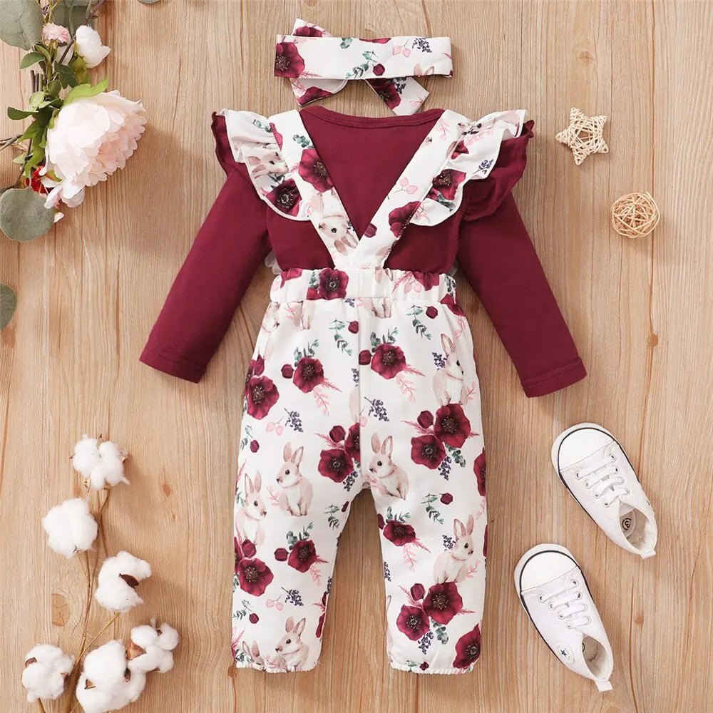 Months Newborn Baby Girl 3PCS Clothes Set Outfit Cute - BabyHaven