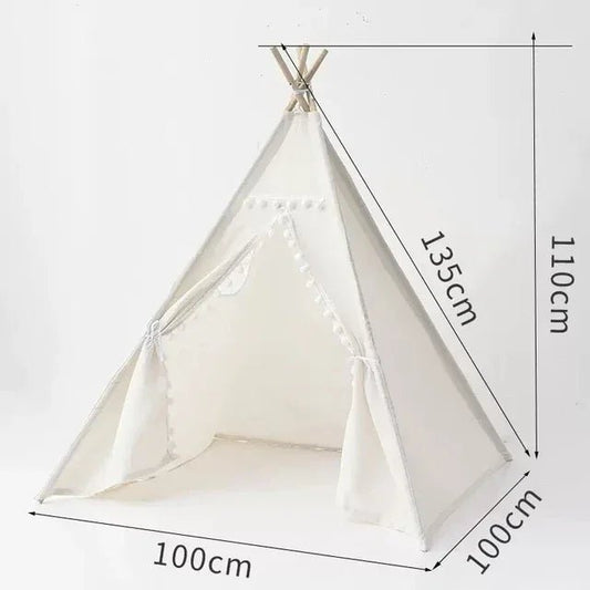 1.6M Kids Tent Play House Wigwam Portable Teepee for Children - BabyHaven