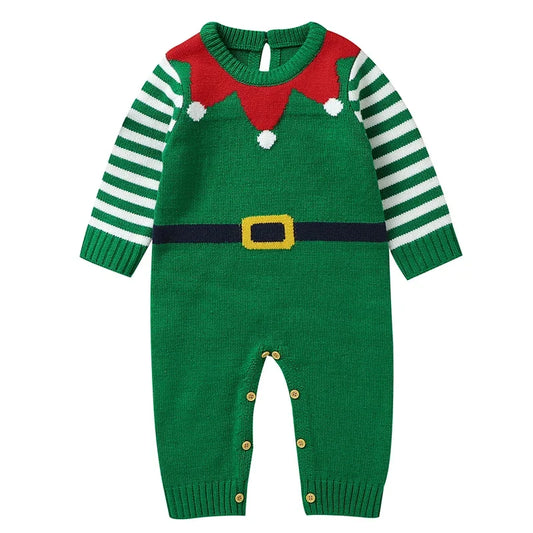 Christmas Rompers Red Winter Newborn Reindeer Knit Infant Boys Girl Long Sleeve Cartoon Snowman Rompers Toddler Outwear Clothes