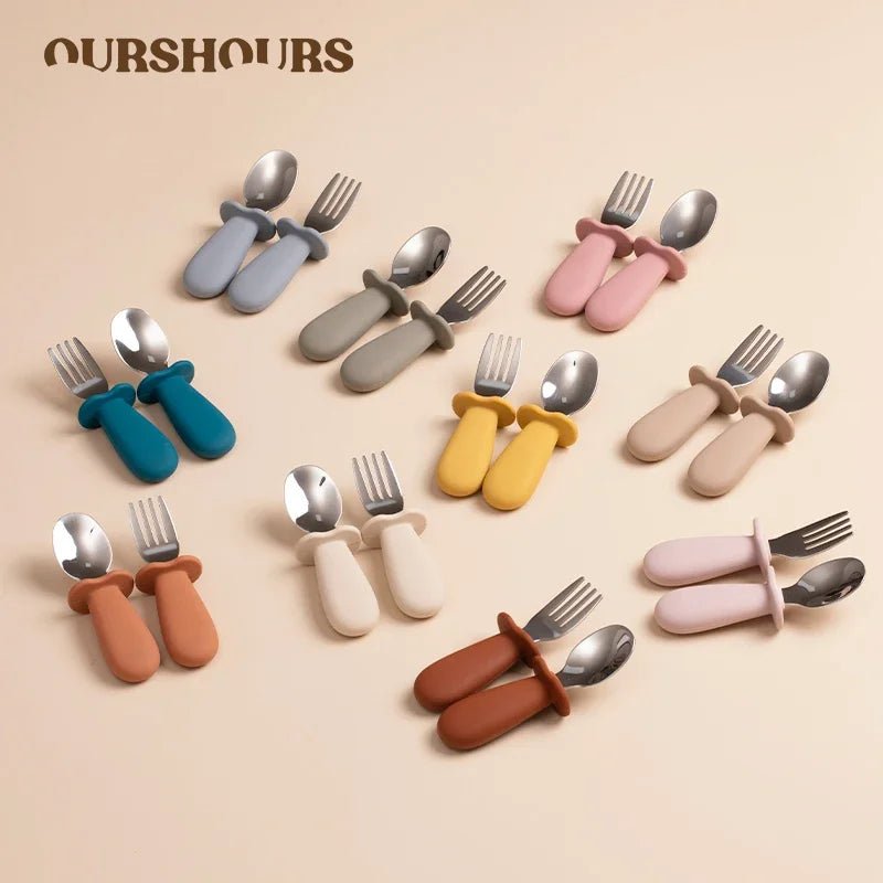 2pcs/Set Baby Tableware Children Utensil Stainless Steel - BabyHaven