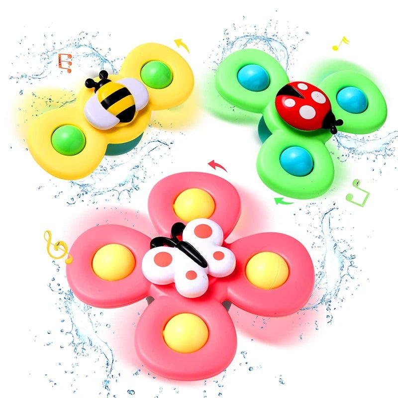 3pcs Baby Cartoon Fidget Spinner Toys Colorful Insect Gyro - BabyHaven
