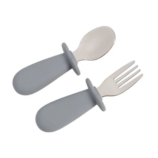 2pcs/Set Baby Tableware Children Utensil Stainless Steel - BabyHaven