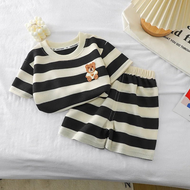 Summer Toddler Baby Clothes Boys Cotton Bear T-Shirt Shorts Set - BabyHaven