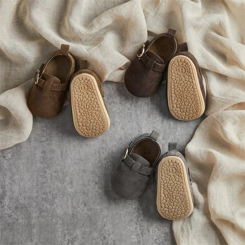 Newborn Baby First Walking Shoes Soft Cow Suede Sole Rubber Non - slip Walking Shoes Newborn Boys Girls Casual Flats - BabyHaven