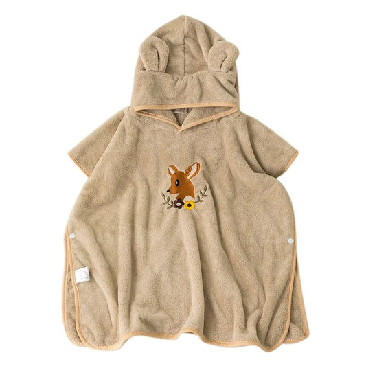 Hooded Baby Bath Towels Embroidery Kids Bathrobe Soft Coral Velvet Baby Bath Items Cartoon Infant Shower Wear Cloak 60*120cm - BabyHaven