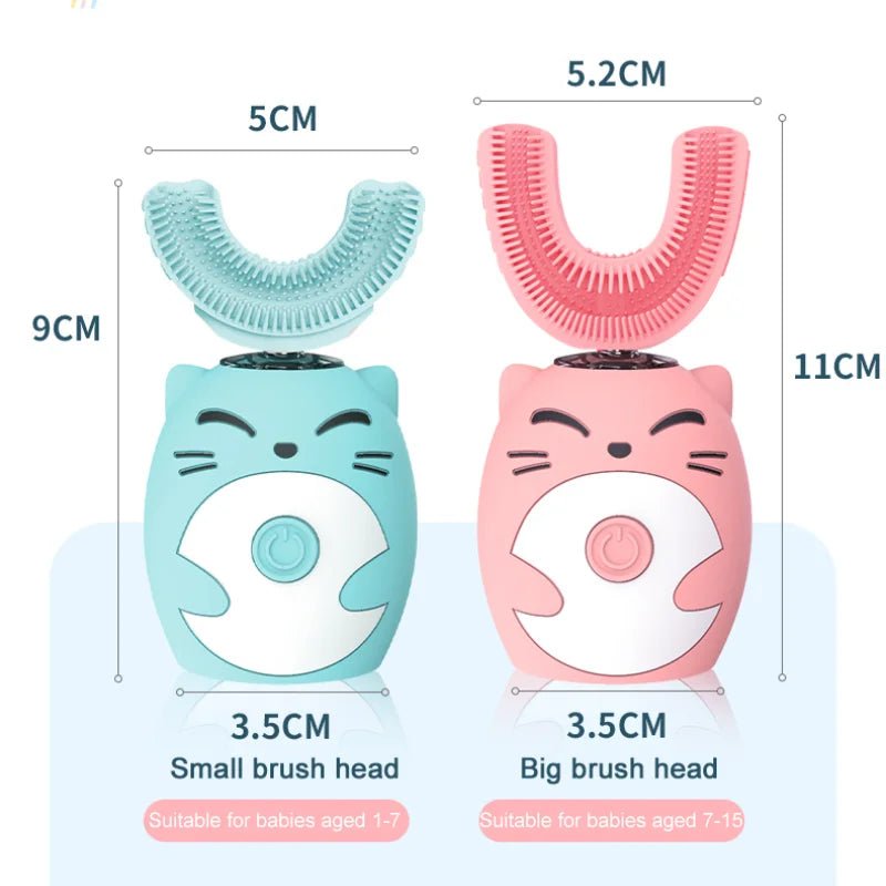Sonic Electric Toothbrush Kids U - shaped Smart 360 Degrees Ultrasonic - BabyHaven
