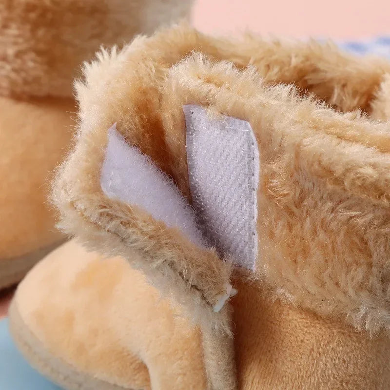Cozy First Walkers! Warm Fleece Baby Booties with Non-Slip Soles for Infants 0-12 Months, Unisex Winter Socks