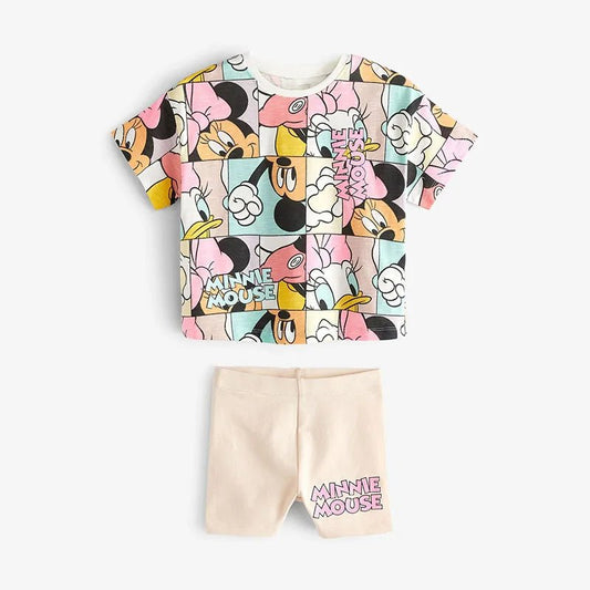 Disney Minnie Mouse Baby Girls Full Print Set Spring Autumn Clothing Long Sleeve Top and Pants Outfit - BabyHaven