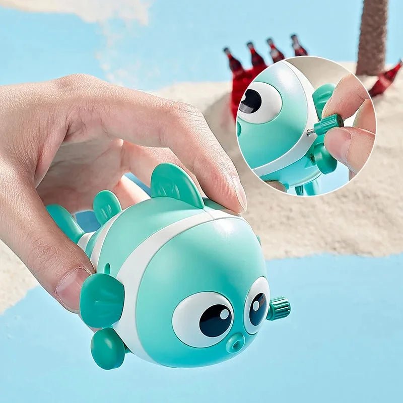 Baby Toys Wind Up Fish Toys Tail Wagging Fish Kids Bath Toys Development Learning Tummy Time Crawling Toy for Babies 6 12 - BabyHaven